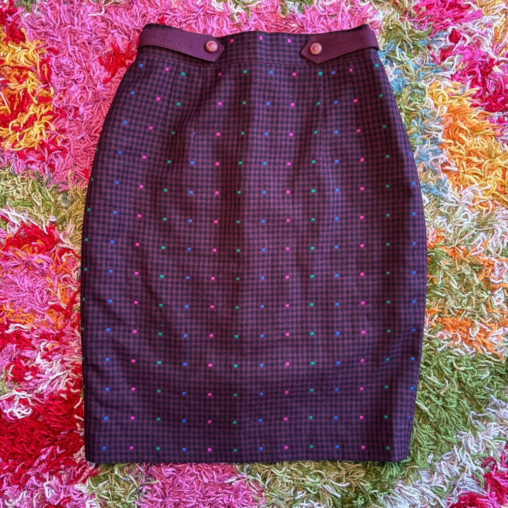 Elegant Purple Checkered Skirt